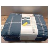 Mainstays Navy Windowpane 10 Piece Bed in a Bag Comforter Set with Sheets  Queen - Retail: $55