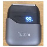 TULZIM Electric Foil Shaver for Men: Portable Electric Razor for Beard/Face - 3 Floating Blade LED Display USB-C Fast Rechargeable - IPX7 Waterproof for Travel & Home,Carbon Black