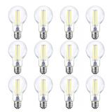 Energetic Dimmable LED Filament Light Bulbs Clear, 8W, 60 Watt Equivalent, Daylight 5000K, Classic Clear Glass, A19 LED Edison Bulb, 12 Pack