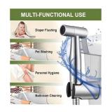 Handheld Bidet Sprayer for Toilet, Stainless Steel Bathroom Personal Hygiene Bidet Sprayer Set, Baby Cloth Diaper Sprayer with Adjustable Water Pressure Control, Perfect for Whole Family Cleaning Use