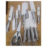 Astercook Knife Set, 15-Piece Kitchen Knife Set with Block and Built-in Sharpener, Ultra-Sharp German Stainless Steel Knife Block Set, Ergonomic Handle, Dishwasher Safe