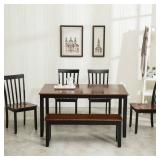 Bloomington Wood Dining Bench Black/Cherry Finish - Boraam: Shaker-Style, Rectangular - Retail: $169