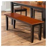 Bloomington Wood Dining Bench Black/Cherry Finish - Boraam: Shaker-Style, Rectangular - Retail: $169