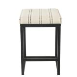 24\ Open Back Counter Height Barstool Black and White Stripe - HomePop: Upholstered Polyester, Plywood Frame - Retail: $120"