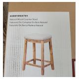 Natural Wood Counter Stool with Upholstered Seat - Retail: $89