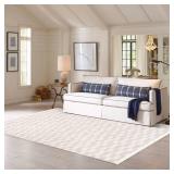 Large Textured Ivory Area Rug - Retail: $299