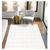 Gertmenian Regent Collection White Textured Area Rug 5x7 - Retail: $299