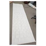 Modern White Cotton Runner Rug