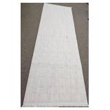 Modern White Cotton Runner Rug