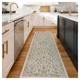 Floral Pattern Runner Rug - 2.5x8 ft