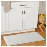 White Geometric Pattern Anti-Fatigue Kitchen Mat