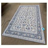 Persian Style Blue and White Floral Area Rug - Retail: $125