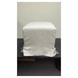 Lynwood Slipcover Cube Ottoman with Tie Details Cream - Thresholdâ¢ designed w/Studio McGee - Retail: $233