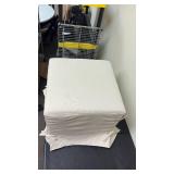 Lynwood Slipcover Cube Ottoman with Tie Details Cream - Thresholdâ¢ designed w/Studio McGee - Retail: $233