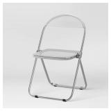 Modern Metal Acrylic Dorm Folding Chair Chrome - Room Essentialsâ¢ - Retail: $50