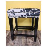 Cow Print Counter Stool with Nail Head Trim