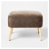 Corallina Upholstered Wooden Ottoman Natural Wood/Dark Brown - Thresholdâ¢ designed with Studio McGee Assembly Required - Retail: $135