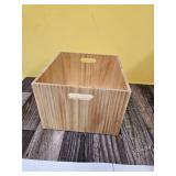 Modern Wooden Storage Box with Ribbed Design - Retail: $35