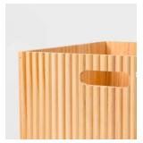Modern Wooden Storage Box with Ribbed Design - Retail: $35