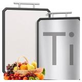 Titanium Cutting Boards for Kitchen, Large 16x11 Inch Pure Titanium and Wheat Straw PP Double Sided Chopping Board, Dishwasher Safe, Easy to Clean