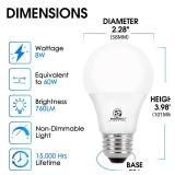 ENERGETIC SMARTER LIGHTING 24-Pack A19 LED Light Bulbs 60 Watt Equivalent, Cool White 4000K, E26 Medium Base, Non-Dimmable LED Light Bulb, ETL Listed