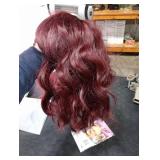 Ucubb Short Bob Wig with Bangs for Women Wine Red Wigs Synthetic Curly Wavy Hair Wigs Natural Looking Heat Resistant Fiber Hair for Women