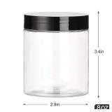 Dabacc 8 OZ Plastic Jars with Lids, 24 Pack Clear Plastic Slime Containers for Kitchen and Household Food Storage of Dry Goods, Creams and More, BPA Free