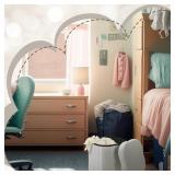 Qinyoung 2 Pcs Storage Ottoman Flower Shaped Foot Stools Foldable Velvet Storage Box Footrest Small Ottoman Seat with Folding Vanity Stool for Dorm Home 12. 6 x 12. 6 x 12. 6 Inch(White)