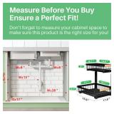 Under Sink Organizer, 2 Packs 2 Tier Under Sink Organizers and Storage, Slide out Pull out Cabinet Organizer Shelf, Metal Sliding Drawer for Kitchen Bathroom Pantry Cabinet Closet Organization Rack
