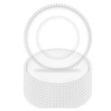 Tomeurperf 10Pcs Clear Charger Plates Bulk Wedding - 13 Premium Clear Plastic Chargers with Beaded Rim Transparent Decorative Dinner Charger Plates for Events & Parties