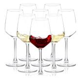 SHYRC Wine Glasses Set of 8, 12oz Clear Red/White, Long Stem Wine Glasses for Party, Wedding and Home
