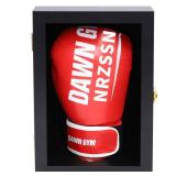 NRZSSN Boxing Glove Display Case Wall Mount Lockable Full Size pro UV Protected Clear Acrylic Holder Box for Baseball Boxing Signed Glove (Black - Single Glove)