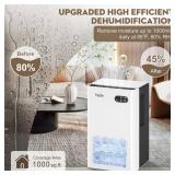 ToLife Dehumidifier for Home, 1000 sq.ft Dehumidifiers for Basement Bedroom Bathroom with 95 OZ Water Tank, Auto Shut Off 7 Colors LED Light, White Black
