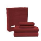 LANE LINEN Cotton Flannel Sheets King Size - Brushed for Extra Softness - Lightweight King Size 100% Cotton Sheets Set - Warm & Cozy Flannel Winter Bed Sheets, 15 Deep Pocket - Rust Red