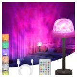 KidoYean Cordless Shower Lamp,Bedside Lamp,Touch Ocean Wave Projector Light,3 Way Color Temperature,16 Color Changing Light,Dimmable,Rechargeable Aurora Night Lights for Bedroom Bathroom, Waterproof
