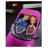Liberty Imports Doll-Sized Convertible Car for Dolls 2-Seater Pink Vehicle with Rolling Wheels, Seat Belts w/ Two 11.5 Dolls Included