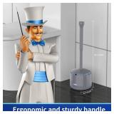 MR.SIGA Toilet Plunger with Holder, Heavy Duty Plunger with Sturdy Handle for Toilet Cleaning, Gray