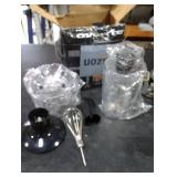 OVENTE Immersion Hand Blender, 300W Electric Handheld Portable Stick Mixer Set with 2 Mixing Speed, Stainless Steel Blades, Egg Whisk Attachment, Mixing Beaker and BPA-Free Food Chopper, Black HS565B 