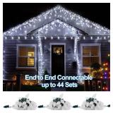 C9 Christmas Lights, 50 LEDs 24.5 FT Faceted String Lights Connectable Commercial Grade Indoor Outdoor, 120V UL Certified Xmas Strawberry Tree Light Strand for Garden Patio Parties, Cool White