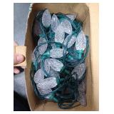 C9 Christmas Lights, 50 LEDs 24.5 FT Faceted String Lights Connectable Commercial Grade Indoor Outdoor, 120V UL Certified Xmas Strawberry Tree Light Strand for Garden Patio Parties, Cool White