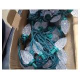 C9 Christmas Lights, 50 LEDs 24.5 FT Faceted String Lights Connectable Commercial Grade Indoor Outdoor, 120V UL Certified Xmas Strawberry Tree Light Strand for Garden Patio Parties, Cool White