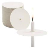 Juvale Candle Drip Protectors Paper Discs - 3 in White Cardstock, 200 Pack - Wax Catcher & Paper Bobeche for Tapers for Candlelight Vigils & Services