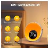 Wake Up Light Sunrise Alarm Clock, White Noise Sleep Sound Machine with 30 Soothing Sounds, Night Lights, Dual Alarms, Snooze, Timer, Bedside Lamp, Christmas Gift for Women, Kids, Heavy Sleepers