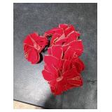 WILLBOND 6 Pieces Velvet Christmas Red Bows Gold Wired Edge Ribbon Christmas Wreath Ornament Bows for Xmas Tree Wreath Fence Stairs Railing Fireplace Home Indoor Outdoor Front Door Decorations
