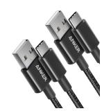 Anker Cable [2 Pack, 3FT], USB A to USB C Cable for iPhone 17 Series,Samsung Galaxy S10 S10+, LG V30, Beats Fit Pro and More (Black)