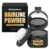 StyleShark Hairline Powder for Women and Men - Stain-Proof Root Touch Up for Thinning Hair, Sweatproof Color (Grey)