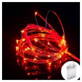 XINKAITE String Lights, 10FT/3M Red LED, Waterproof, Indoor/Outdoor, Battery Operated, 30 Super Bright Bulbs, Perfect for Holidays & Parties