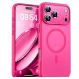 TOCOL for Phone 17 Pro Case, Full Camera Protection, Built-in Magnetic Ring, Compatible with Magsafe Charger, Drop Protection, Translucent Matte Phone Case for Phone 17 Pro 6.3 inch (Hot Pink)