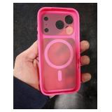 TOCOL for Phone 17 Pro Case, Full Camera Protection, Built-in Magnetic Ring, Compatible with Magsafe Charger, Drop Protection, Translucent Matte Phone Case for Phone 17 Pro 6.3 inch (Hot Pink)