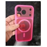 TOCOL for Phone 17 Pro Case, Full Camera Protection, Built-in Magnetic Ring, Compatible with Magsafe Charger, Drop Protection, Translucent Matte Phone Case for Phone 17 Pro 6.3 inch (Hot Pink)